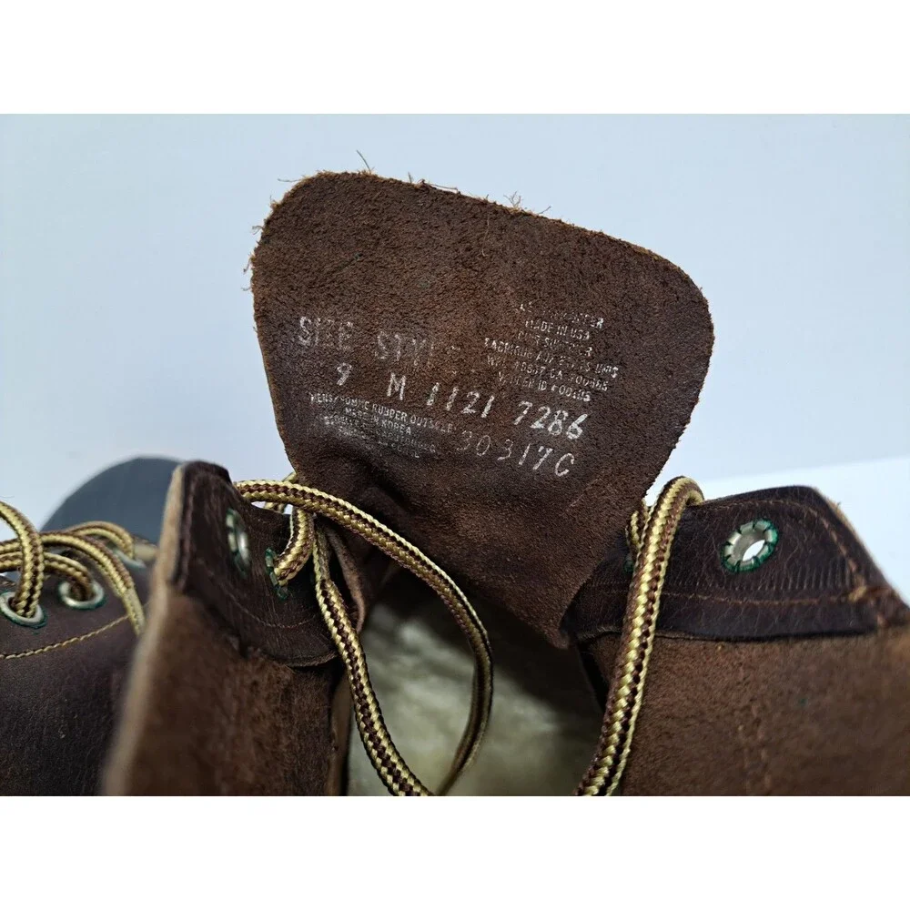 Eddie Bauer Men's Size 9 Rubber BOOTS Leather Duck Hunting Rain Shoes Waterproof